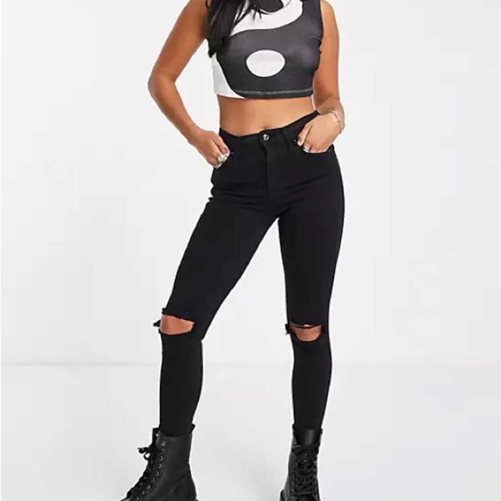 Topshop Jamie Jeans with Knee Rips
